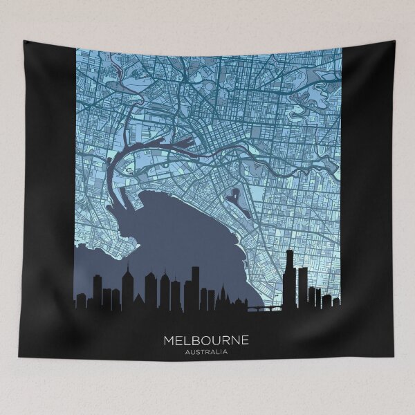 Item preview, Melbourne Skyline Map designed and sold by ArtPrints.