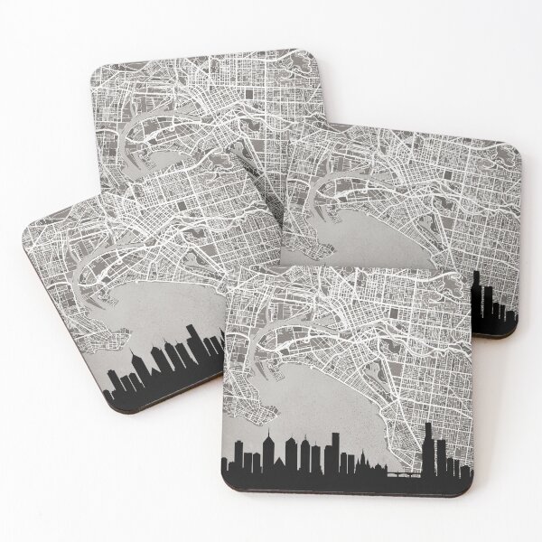 Item preview, Melbourne Skyline Map designed and sold by ArtPrints.