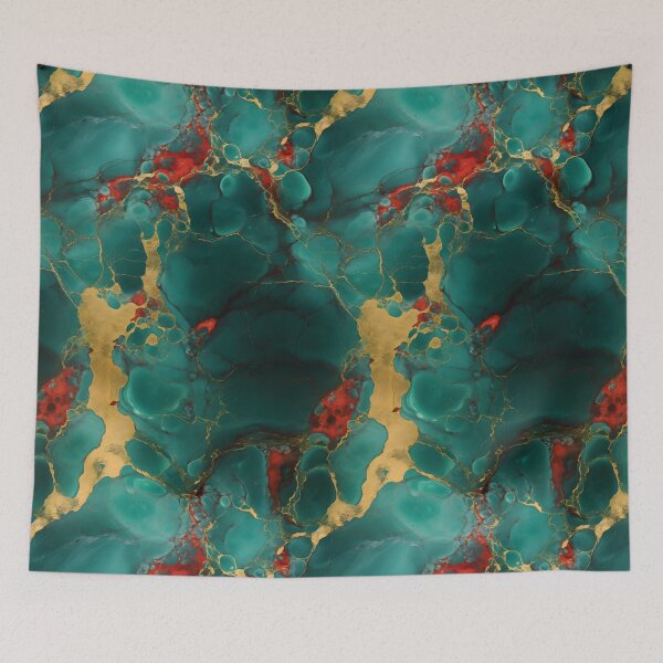 Item preview, Blue, Red and Gold Seamless Repeating Marble Pattern designed and sold by PeteRascal.