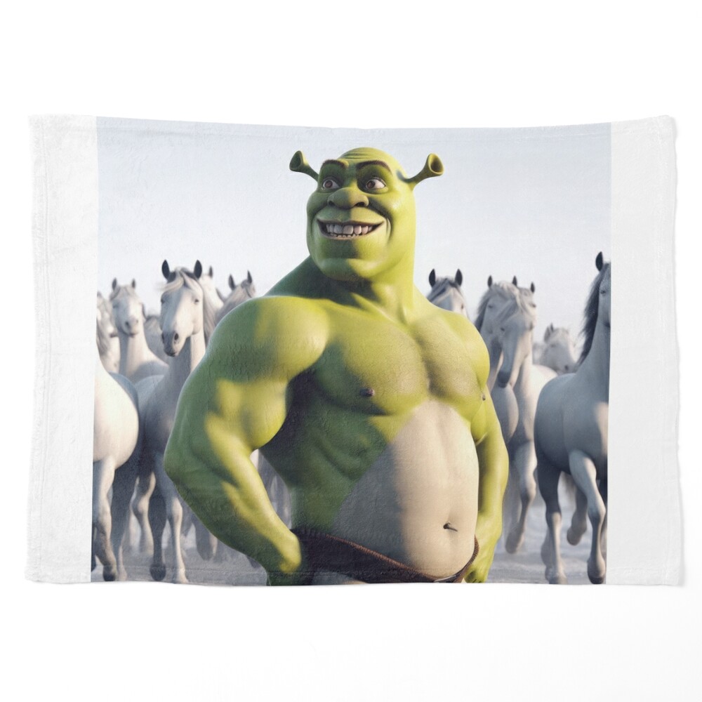 Shrek happy with horses