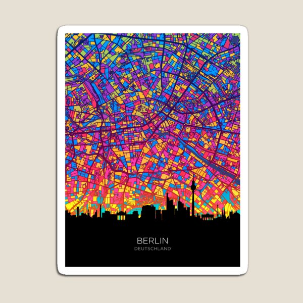 Item preview, Berliner Skyline-Karte designed and sold by ArtPrints.