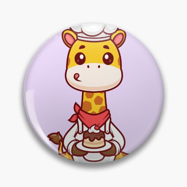 Item preview, Cute Giraffe Chef Cooking Cake Cartoon Vector Icon Illustration designed and sold by hjian8219.