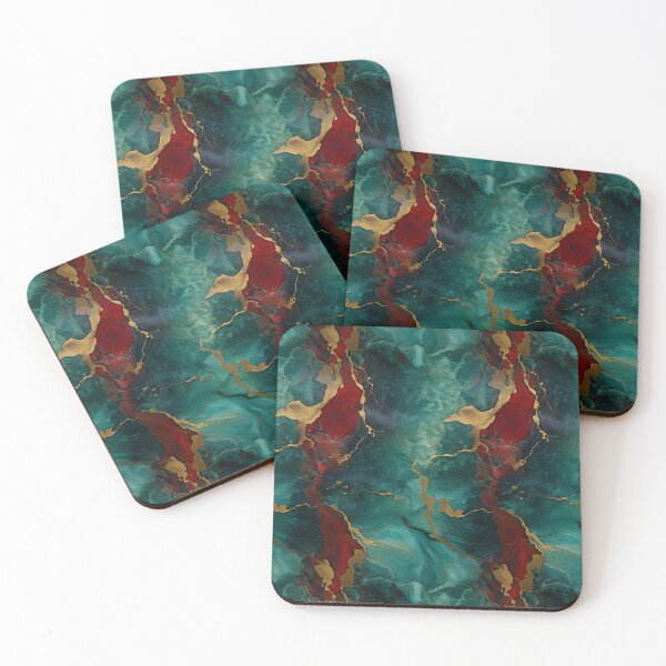 Item preview, Blue, Red and Gold Seamless Repeating Marble Pattern designed and sold by PeteRascal.