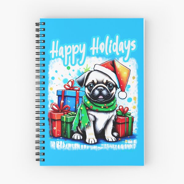 Item preview, Pug HAPPY HOLIDAYS 36 designed and sold by RedBluffTraders.