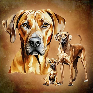 Aperçu de l'œuvre Chiens Rhodesian Ridgeback de WallyPink