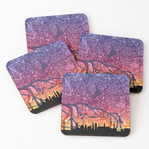 Artikelvorschau, Hamburger Skyline-Karte entworfen und verkauft von ArtPrints.