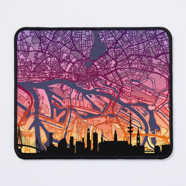 Item preview, Hamburg Skyline Map designed and sold by ArtPrints.