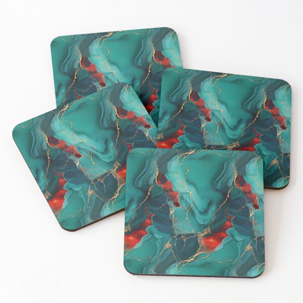 Item preview, Blue, Red and Gold Seamless Repeating Marble Pattern designed and sold by PeteRascal.
