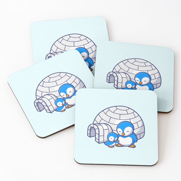 Item preview, "Cute Penguin Family with Igloo Cartoon Vector Icon Illustration" designed and sold by hjian8219.