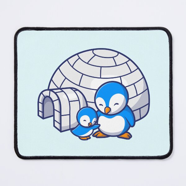 Item preview, "Cute Penguin Family with Igloo Cartoon Vector Icon Illustration" designed and sold by hjian8219.