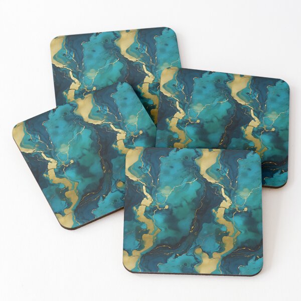 Item preview, Blue and Gold Seamless Repeating Marble Tile Pattern designed and sold by PeteRascal.