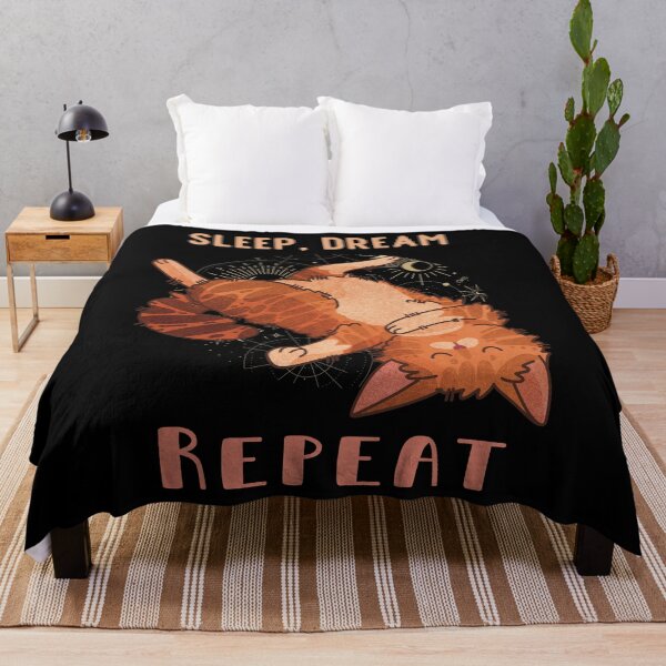 Item preview, Sleep, Dream, Repeat - Red Lazy Furball designed and sold by FelineEmporium.