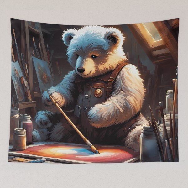 Item preview, Teddy as an artist painting on a canvas designed and sold by Colin Bentham.