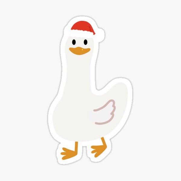 Cute Christmas Duck with Santa Hat Sticker