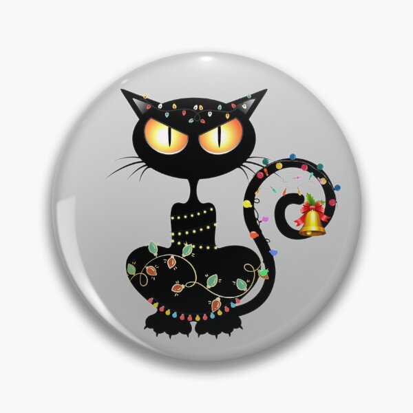 Item preview, Angry xmas black cat with lights designed and sold by InverseArt.
