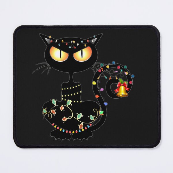 Item preview, Angry xmas black cat with lights designed and sold by InverseArt.