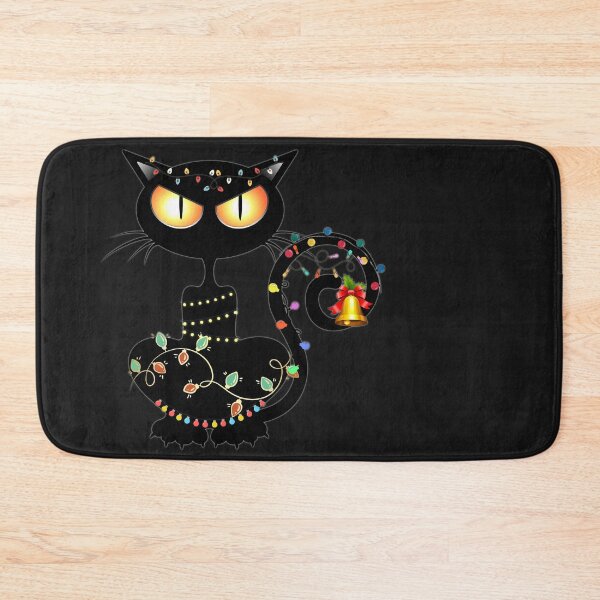 Item preview, Angry xmas black cat with lights designed and sold by InverseArt.