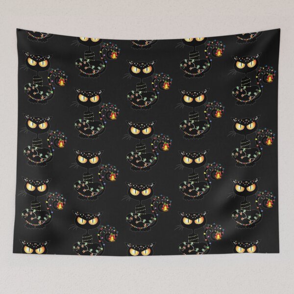 Item preview, Angry xmas black cat with lights designed and sold by InverseArt.