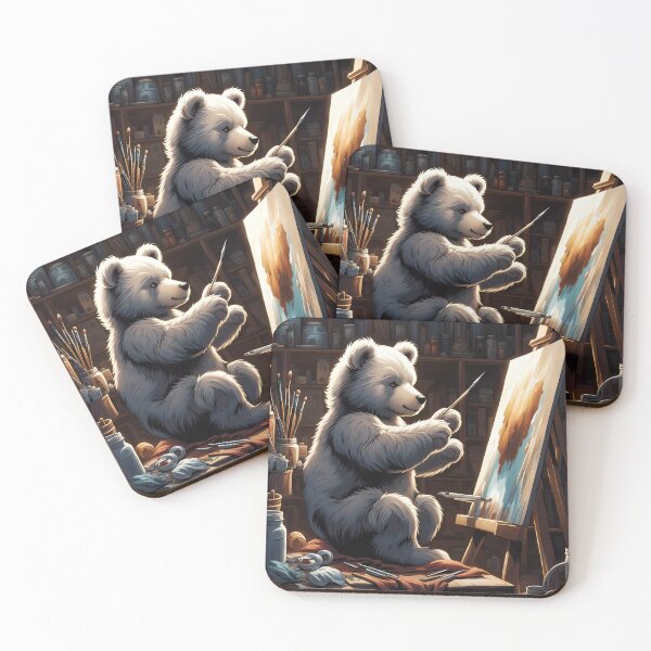 Item preview, Teddy as an artist painting on a canvas designed and sold by Colin Bentham.
