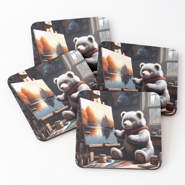 Item preview, Teddy as an artist painting on a canvas designed and sold by Colin Bentham.