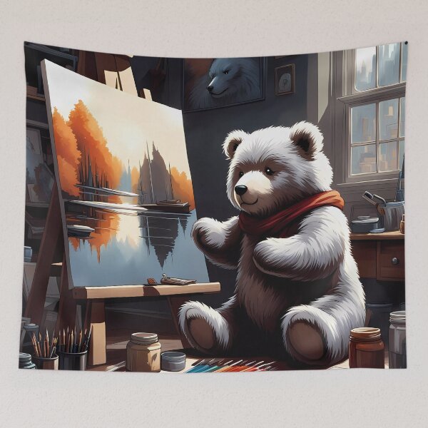 Item preview, Teddy as an artist painting on a canvas designed and sold by Colin Bentham.