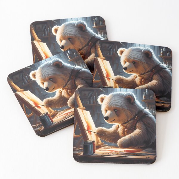 Item preview, Teddy as an artist painting on a canvas designed and sold by Colin Bentham.