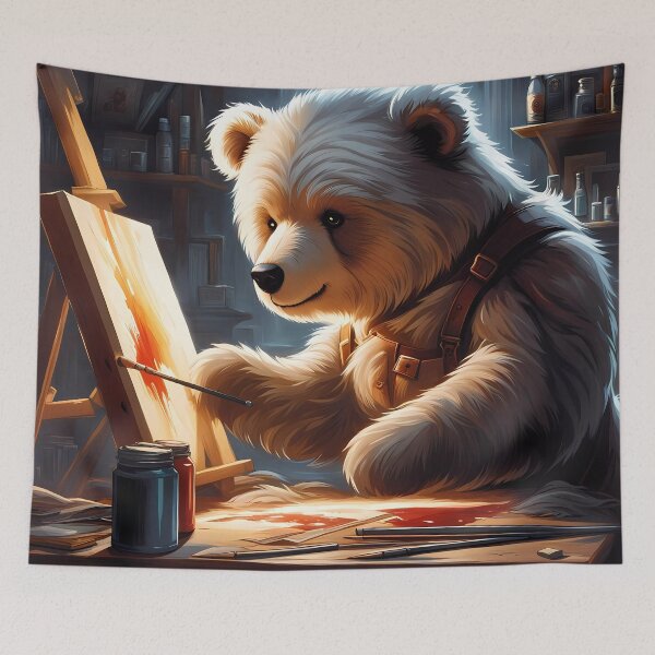 Item preview, Teddy as an artist painting on a canvas designed and sold by Colin Bentham.