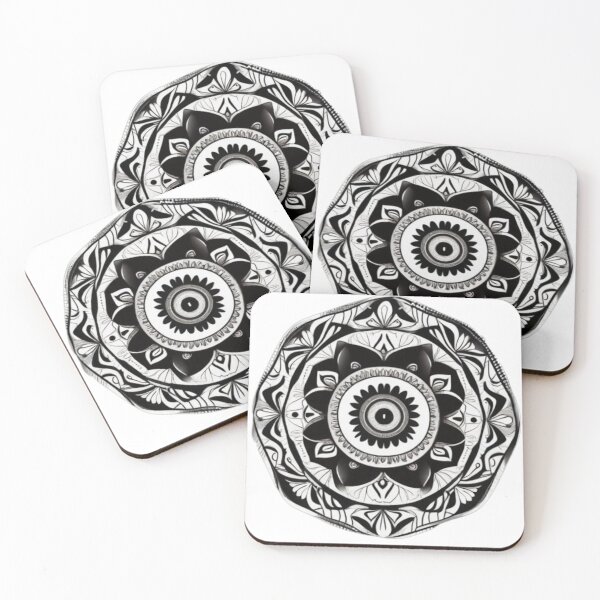 Item preview, Black monochrome ethnic mandala designed and sold by Mandalakiss.