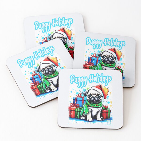 Item preview, Pug HAPPY HOLIDAYS 36 PUGGY HOLIDAYS designed and sold by RedBluffTraders.