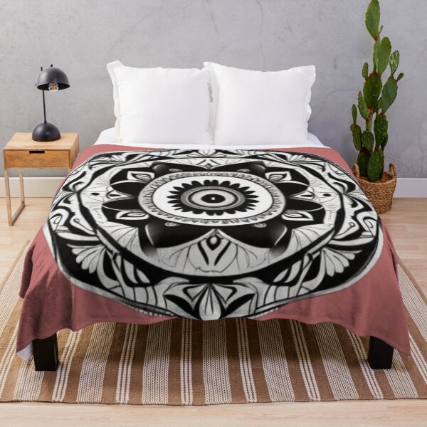 Item preview, Black monochrome ethnic mandala designed and sold by Mandalakiss.