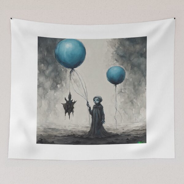 Item preview, A little ghost with blue balloon designed and sold by santanuchand48.