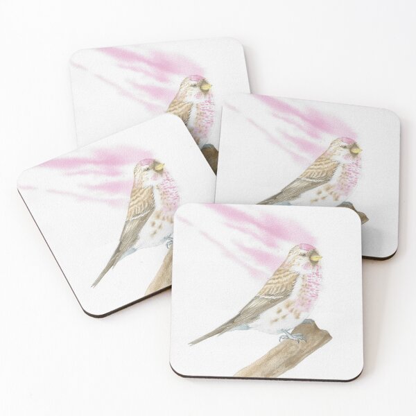 Item preview, Arctic redpoll bird portrait watercolor v2 designed and sold by L'Atelier Oranjade.