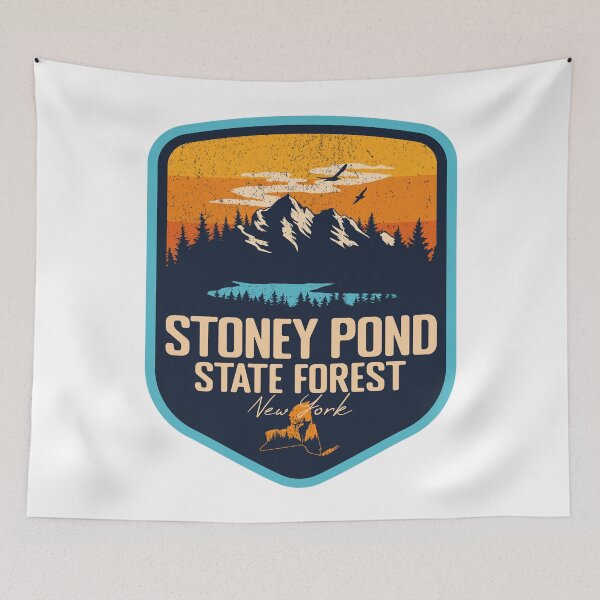 Item preview, Stoney Pond State Forest New York - NY Sunset Grunge Texture Badge Forest and Wilderness  designed and sold by mountainfad.