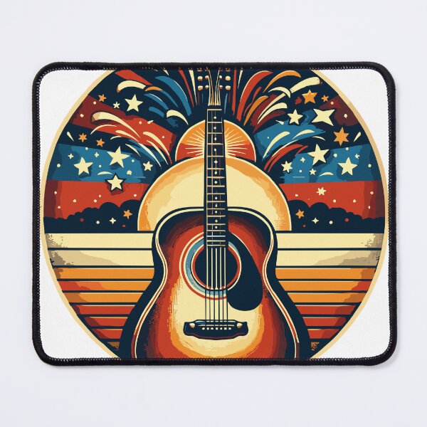 Item preview, Guitar with fireworks in a vintage look designed and sold by LongIslandDesgn.