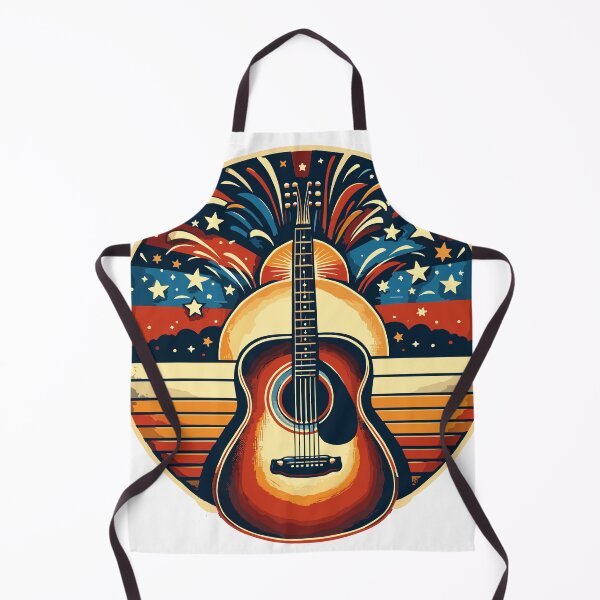 Item preview, Guitar with fireworks in a vintage look designed and sold by LongIslandDesgn.