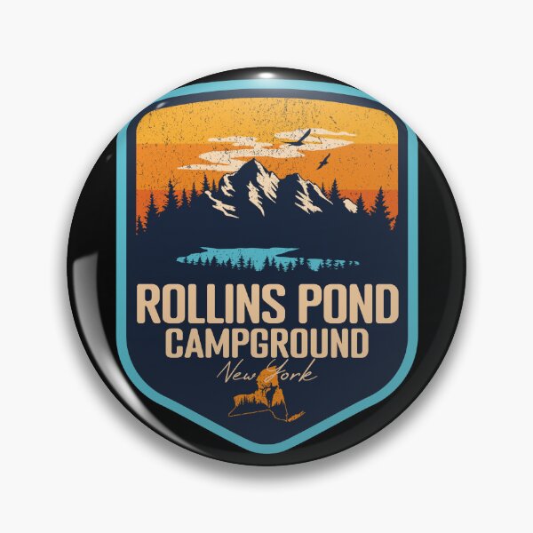 Item preview, Rollins Pond Campground New York - NY Sunset Grunge Texture Badge Forest and Wilderness  designed and sold by mountainfad.