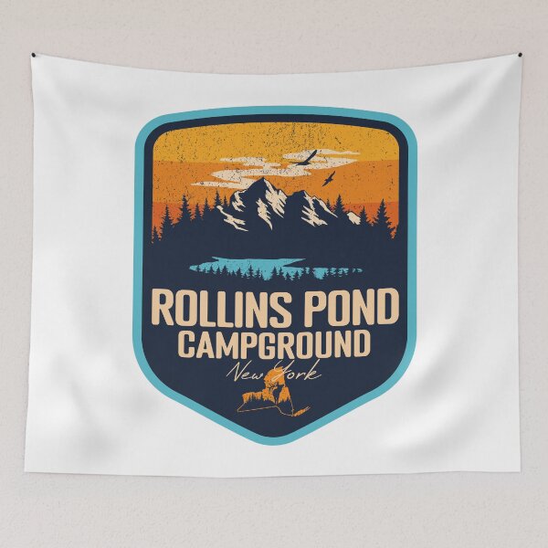 Item preview, Rollins Pond Campground New York - NY Sunset Grunge Texture Badge Forest and Wilderness  designed and sold by mountainfad.