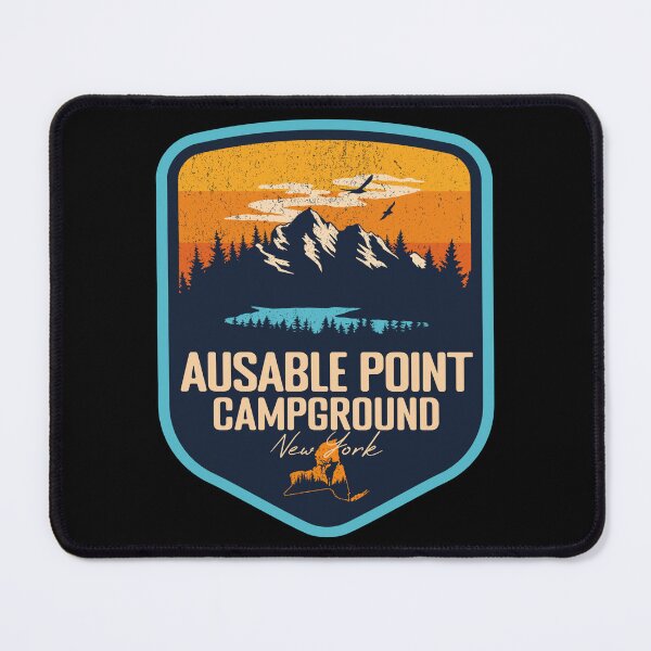 Item preview, Ausable Point Campground New York - NY Sunset Grunge Texture Badge Forest and Wilderness designed and sold by mountainfad.