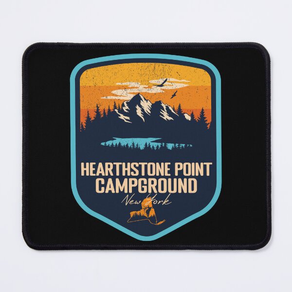 Item preview, Hearthstone Point Campground New York - NY Sunset Grunge Texture Badge Forest and Wilderness  designed and sold by mountainfad.