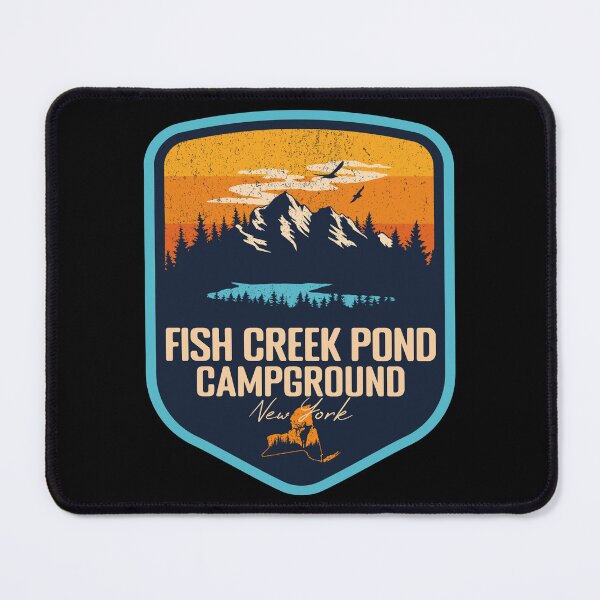 Item preview, Fish Creek Pond Campground New York - NY Sunset Grunge Texture Badge Forest and Wilderness designed and sold by mountainfad.