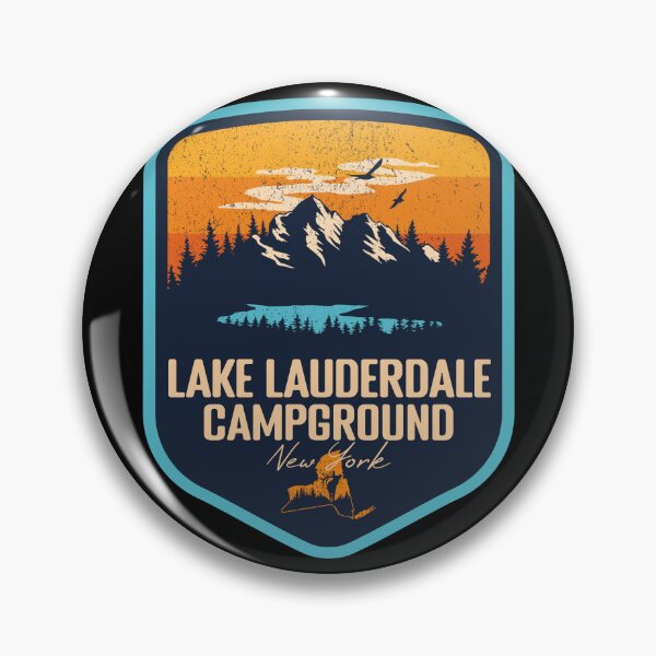 Item preview, Lake Lauderdale Campground New York - NY Sunset Grunge Texture Badge Forest and Wilderness  designed and sold by mountainfad.
