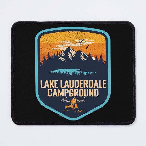Item preview, Lake Lauderdale Campground New York - NY Sunset Grunge Texture Badge Forest and Wilderness designed and sold by mountainfad.
