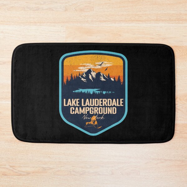 Artikelvorschau, Lake Lauderdale Campground New York - NY Sunset Grunge Texture Badge Wald und Wildnis entworfen und verkauft von mountainfad.