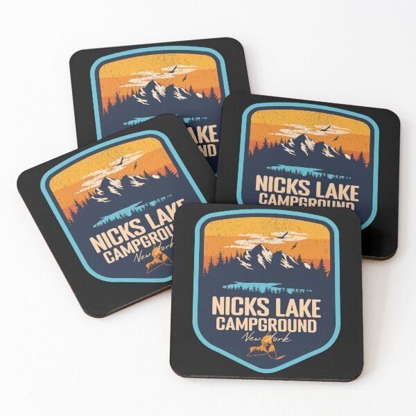 Item preview, Nicks Lake Campground New York - NY Sunset Grunge Texture Badge Forest and Wilderness  designed and sold by mountainfad.
