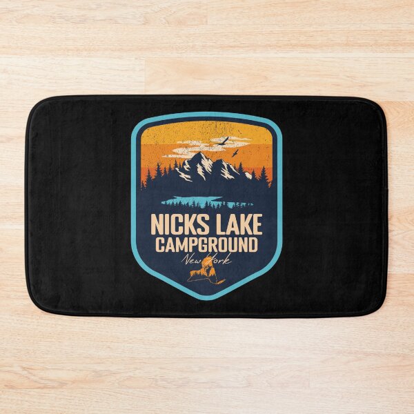 Item preview, Nicks Lake Campground New York - NY Sunset Grunge Texture Badge Forest and Wilderness  designed and sold by mountainfad.