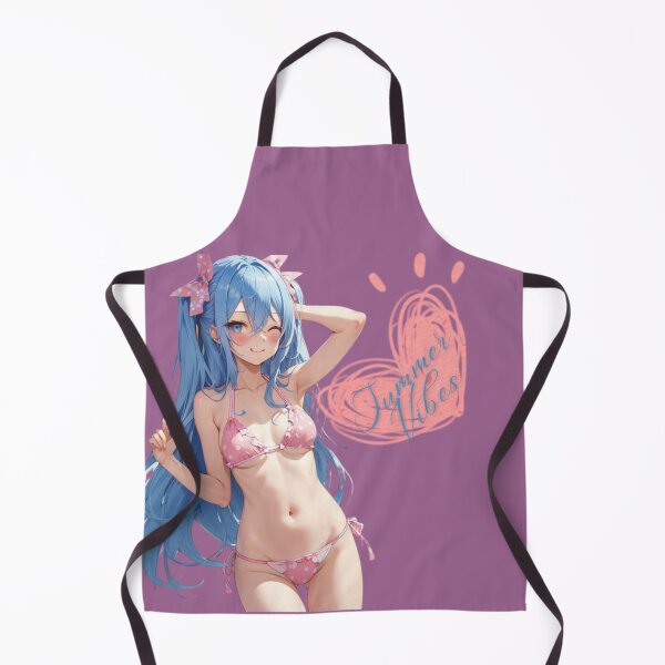 Item preview, Summer Vibes Anime Girl - Blue-Haired Beauty in Stylish Bathing Suit designed and sold by Anime-Community.