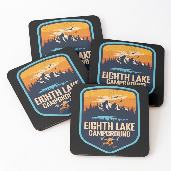 Item preview, Eighth Lake Campground New York - NY Sunset Grunge Texture Badge Forest and Wilderness  designed and sold by mountainfad.