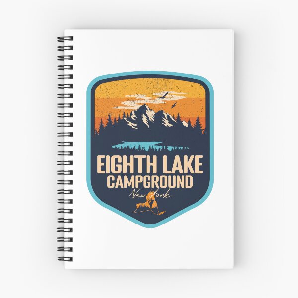 Item preview, Eighth Lake Campground New York - NY Sunset Grunge Texture Badge Forest and Wilderness  designed and sold by mountainfad.