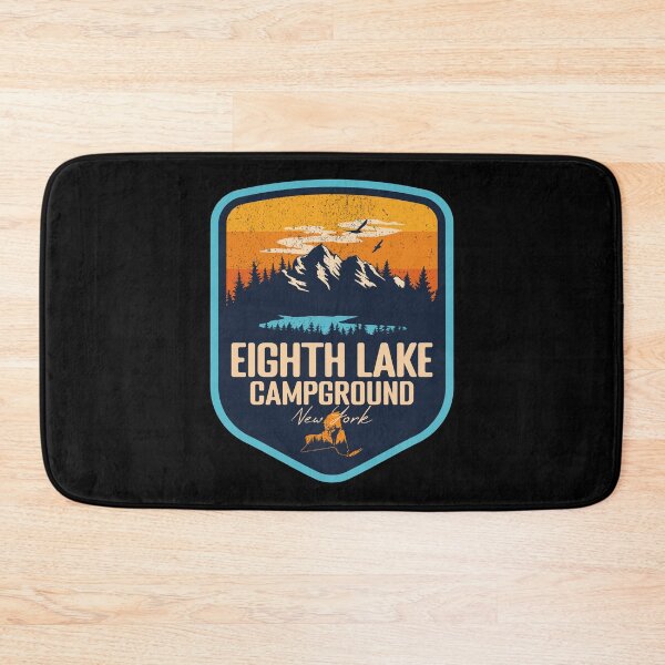 Item preview, Eighth Lake Campground New York - NY Sunset Grunge Texture Badge Forest and Wilderness  designed and sold by mountainfad.