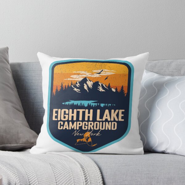 Item preview, Eighth Lake Campground New York - NY Sunset Grunge Texture Badge Forest and Wilderness  designed and sold by mountainfad.